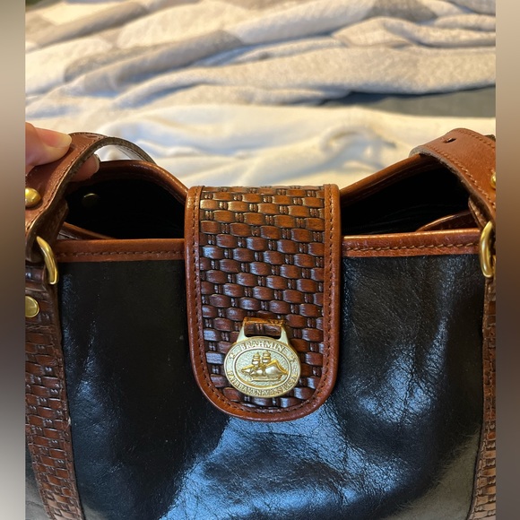 Vintage Brahmin Tote Bag in black and brown leather - Picture 6 of 13
